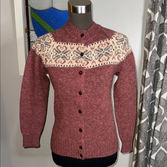 Shetland Wool Cardigan Sweater - Picture 1 of 7